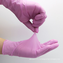 Однослойные розовые немедикальные перчатки розовые нитрильные перчатки